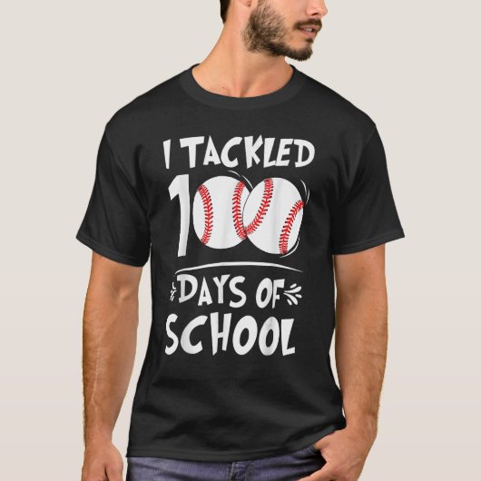 私は100日目の野球の100日Bに取り組んだ Tシャツ (正面)