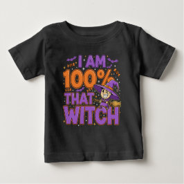 私は100%その魔女ハロウィンおもしろい ベビーTシャツ