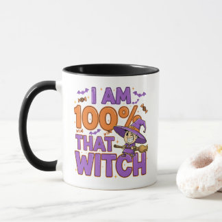 私は100%その魔女ハロウィンおもしろい マグカップ