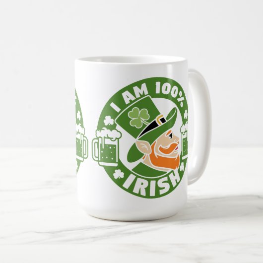 私は100%アイルランド人 コーヒーマグカップ (正面右)