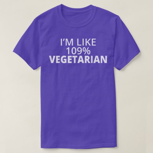 私は100%ベジタリアン皮肉サイイン Tシャツ (デザイン正面)