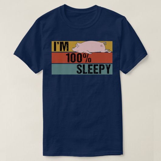 私は100%眠い豚の怠惰なおもしろいジョークのプレミアム Tシャツ (デザイン正面)