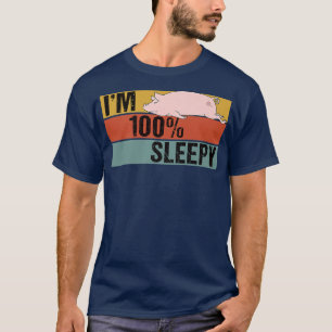 私は100%眠い豚の怠惰なおもしろいジョークのプレミアム Tシャツ