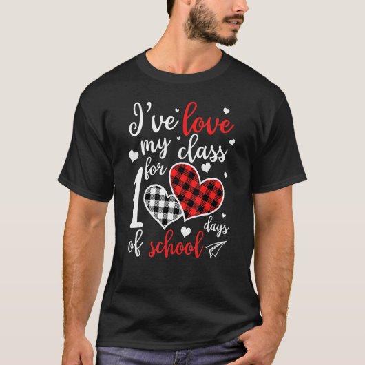 私は100Dの学校の100日のために私のクラスを愛している Tシャツ (正面)