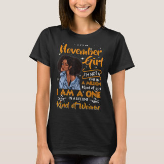 私は11月の女の子ブラックウィメンバースデーパーティー Tシャツ