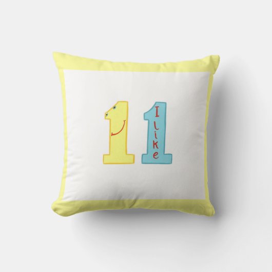 私は11誕生日ナンバーピローが好き クッション (正面)