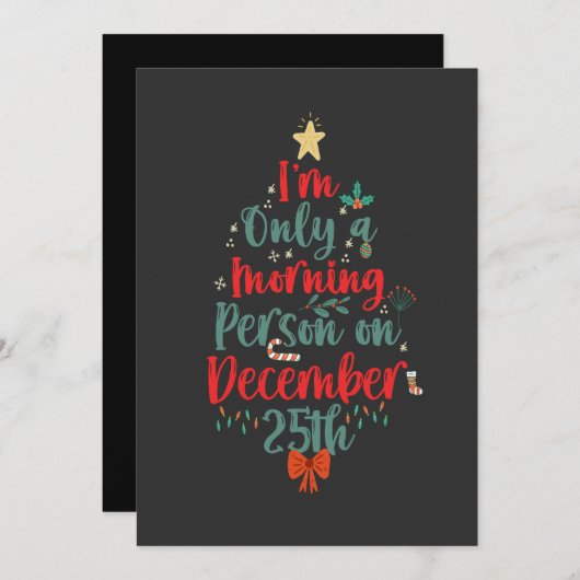 私は12月25日のクリスマスに唯一のモーニングパーソンである セーブザデート (正面/裏面)