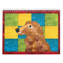 私は12 mo長い毛のミニチュアダックスフントを愛します カレンダー