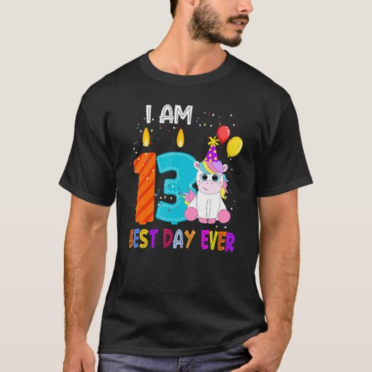 私は13歳の誕生日ユニコーン最高のデイB Tシャツ (正面)