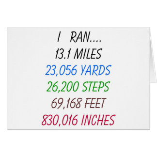 私は13.1マイルを走りました