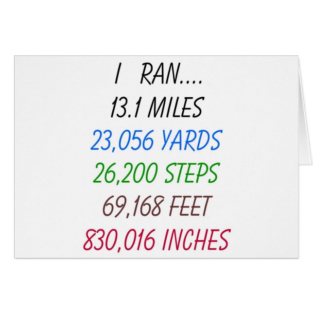 私は13.1マイルを走りました (正面横)