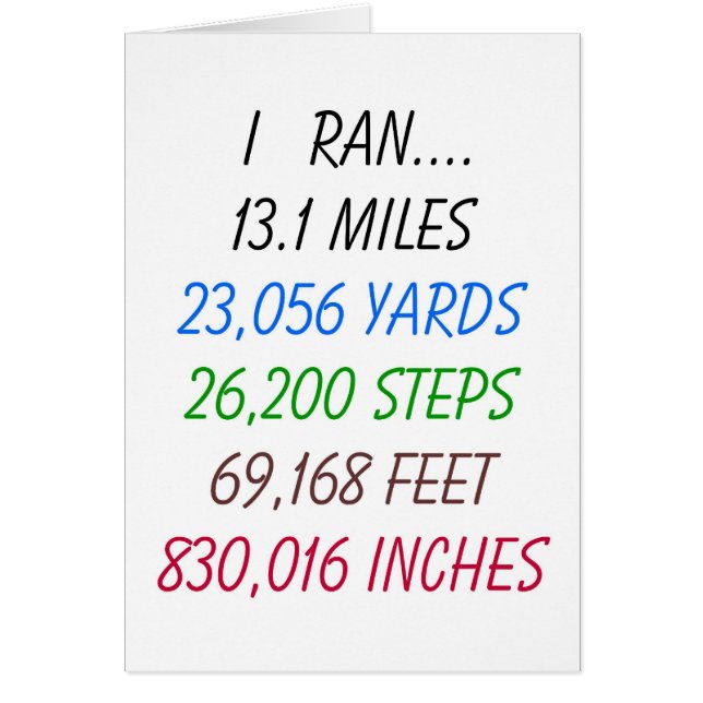 私は13.1マイルを走りました (正面)