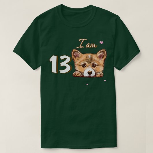 私は13 Corgiギフトのために13誕生日ファンギフト Tシャツ (デザイン正面)