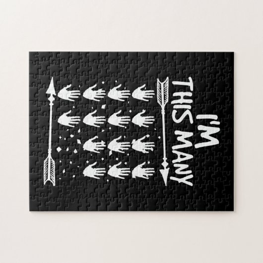 私は14人の手70誕生日70歳の多い ジグソーパズル (横)