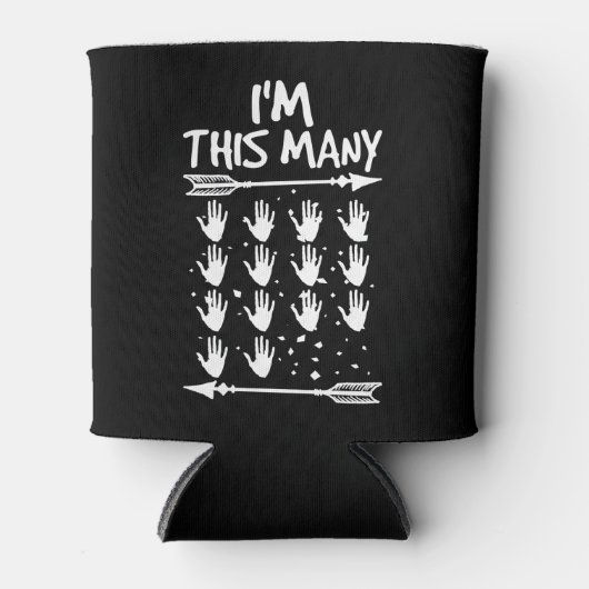 私は14人の手70誕生日70歳の多い 缶クーラー (正面)