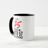私は18歳で57年の経験を持つ75誕生日 クール マグカップ (正面左)