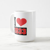 私は1933年を-マグ愛します コーヒーマグカップ (正面左)