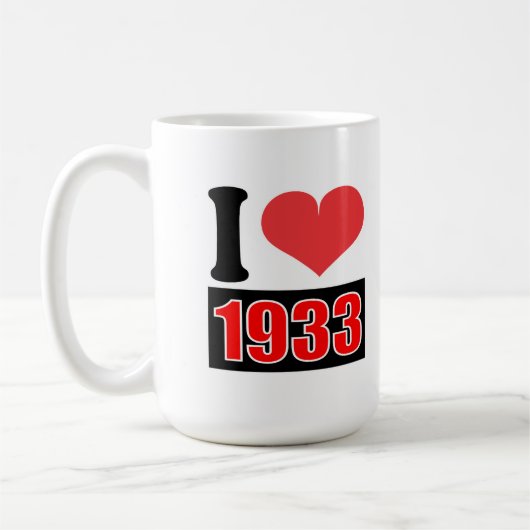 私は1933年を-マグ愛します コーヒーマグカップ (左)