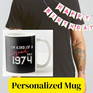 私は1974年の誕生日から伝説の種おもしろい類だ コーヒーマグカップ
