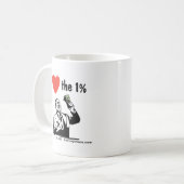 私は1%を愛します コーヒーマグカップ (正面左)