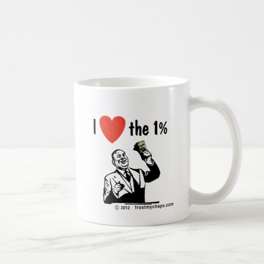 私は1%を愛します コーヒーマグカップ (右)
