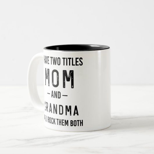 私は2つのタイトルを持っているママとおばあちゃん誕生日ギフト ツートーンマグカップ (正面左)