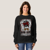 私は2つのタイトルを持っているママとバファロ叔母のプレイドモテ スウェットシャツ (正面フル)