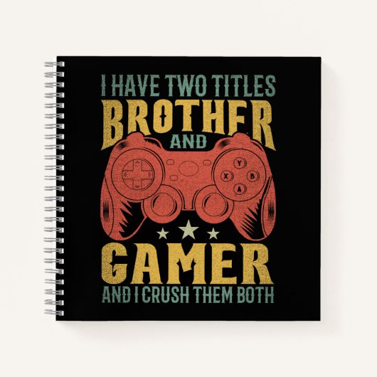 私は2つのタイトルを持っている兄とゲーマーおもしろい、ゲーマー ノートブック (正面)