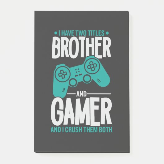 私は2つのタイトルを持っている兄とゲーマーおもしろい、ゲーマー ポストイット (正面)