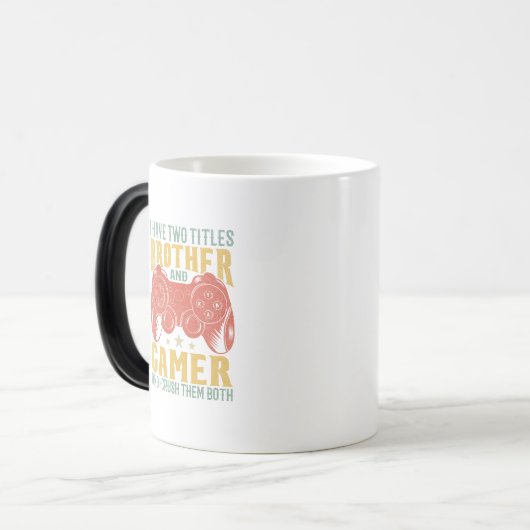 私は2つのタイトルを持っている兄とゲーマーおもしろい、ゲーマー モーフィングマグカップ (正面左)