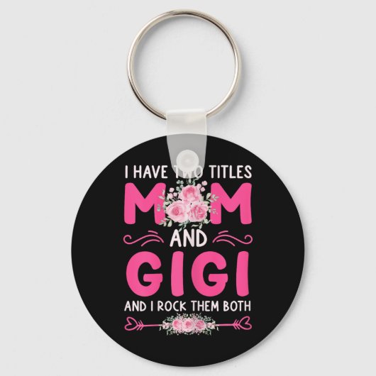 私は2つのタイトルを持っている女性ママとギギフローラかわいい キーホルダー (正面)