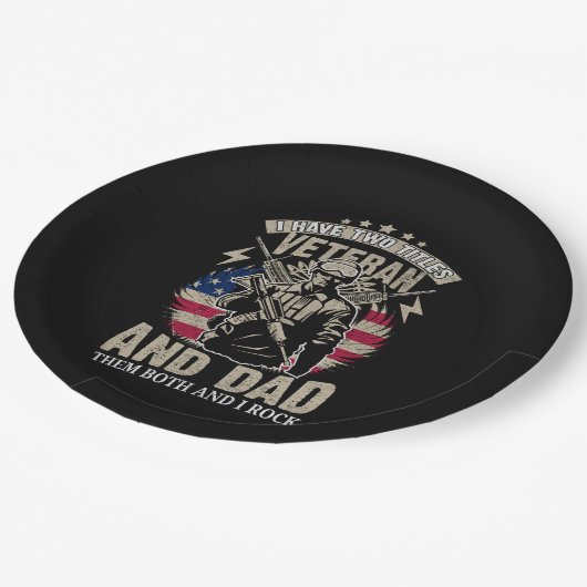 私は2つのタイトルを持っている退役軍人とパパと私は彼らをロック ペーパープレート (アングル)