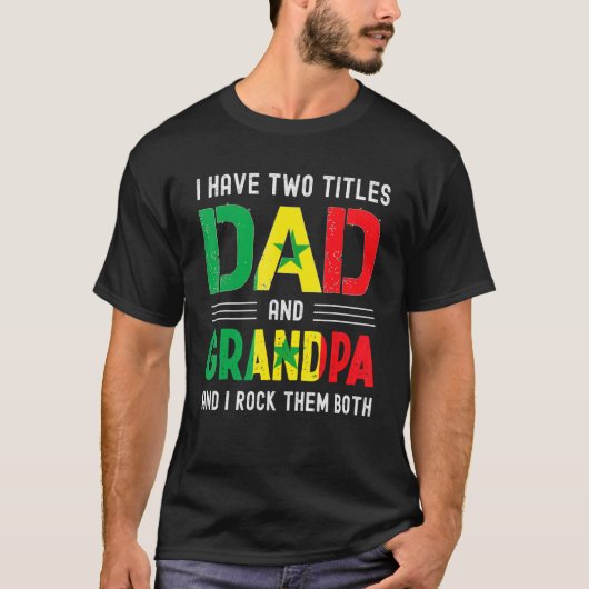 私は2つのタイトルパパとグランドパセネガルの男性F Tシャツ (正面)