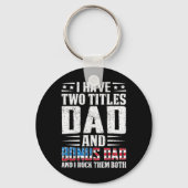 私は2つのタイトルパパとボーナスパパ父おもしろい&# キーホルダー (正面)
