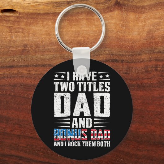 私は2つのタイトルパパとボーナスパパ父おもしろい&# キーホルダー (正面)