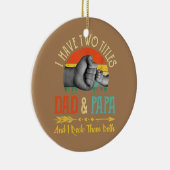 私は2つのタイトルパパとPapaとIロックを持っている セラミックオーナメント (右)