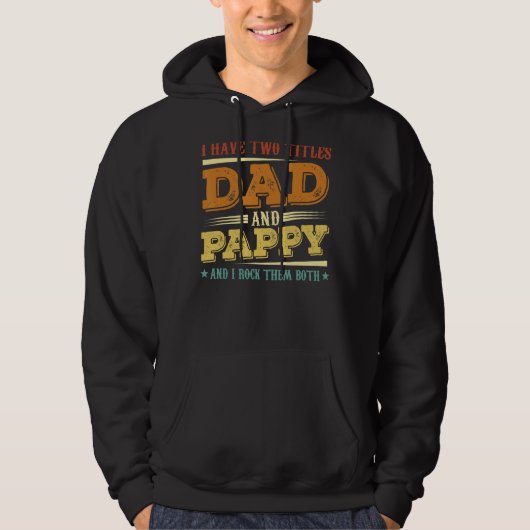 私は2つのタイトルパパとPappy男性レトロDecor Gr パーカ (正面)