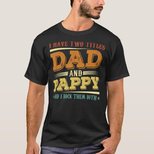 私は2つのタイトルパパとPappy男性レトロDecor Gr Tシャツ (正面)