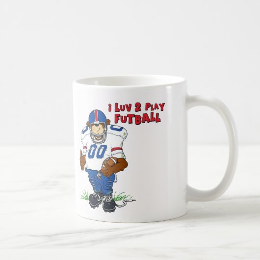 私は2つの演劇のFutballくまをlove コーヒーマグカップ (右)
