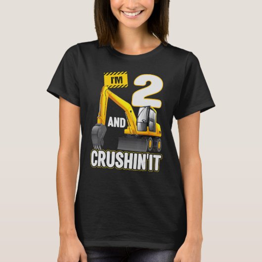 私は2で、それを掘る建築掘削機2nd Bi Tシャツ (正面)