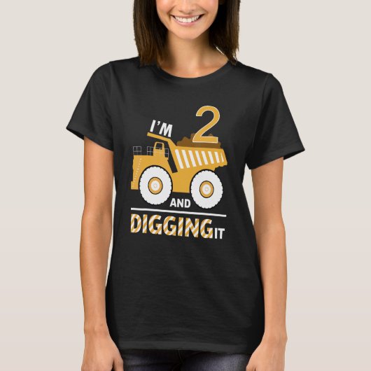 私は2で、それを掘る建築掘削機2nd Bi Tシャツ (正面)