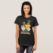 私は2で、それを掘る建築掘削機2nd Bi Tシャツ (正面フル)