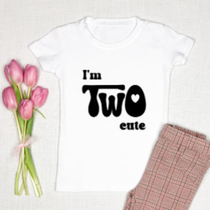 私は2人かわいい – 2歳の誕生日ガールギフトかわいい トドラーTシャツ