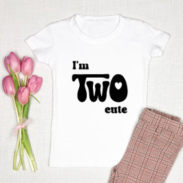 私は2人かわいい – 2歳の誕生日ガールギフトかわいい トドラーTシャツ