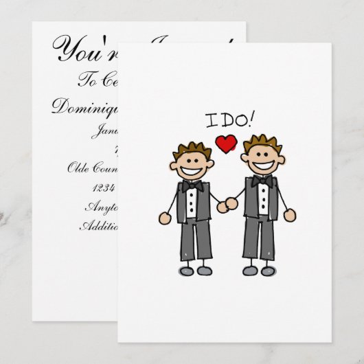 私は2人の新郎をします 招待状 (正面/裏面)