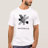 私は2助けの信号器のティー-白--がほしいと思います Tシャツ (正面)