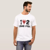 私は2匹のカニの魚のワイシャツを愛します Tシャツ (正面フル)