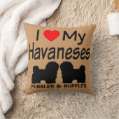 私は2匹のハバナ犬が大好き クッション (ブランケット)