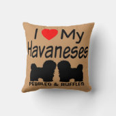 私は2匹のハバナ犬が大好き クッション (裏面)