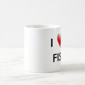 私は2匹の魚を愛します! コーヒーマグカップ (中央)
